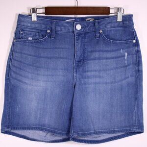 Seven 7 Shorts Womens Sz 8, Fits 32x7 Blue Faded Stretch Denim Preppy Bermuda